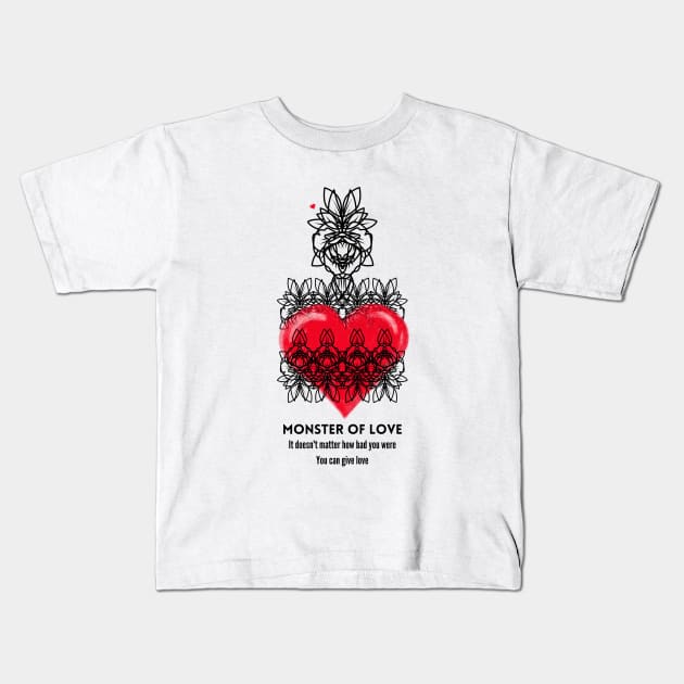 monster of love Kids T-Shirt by crearty art